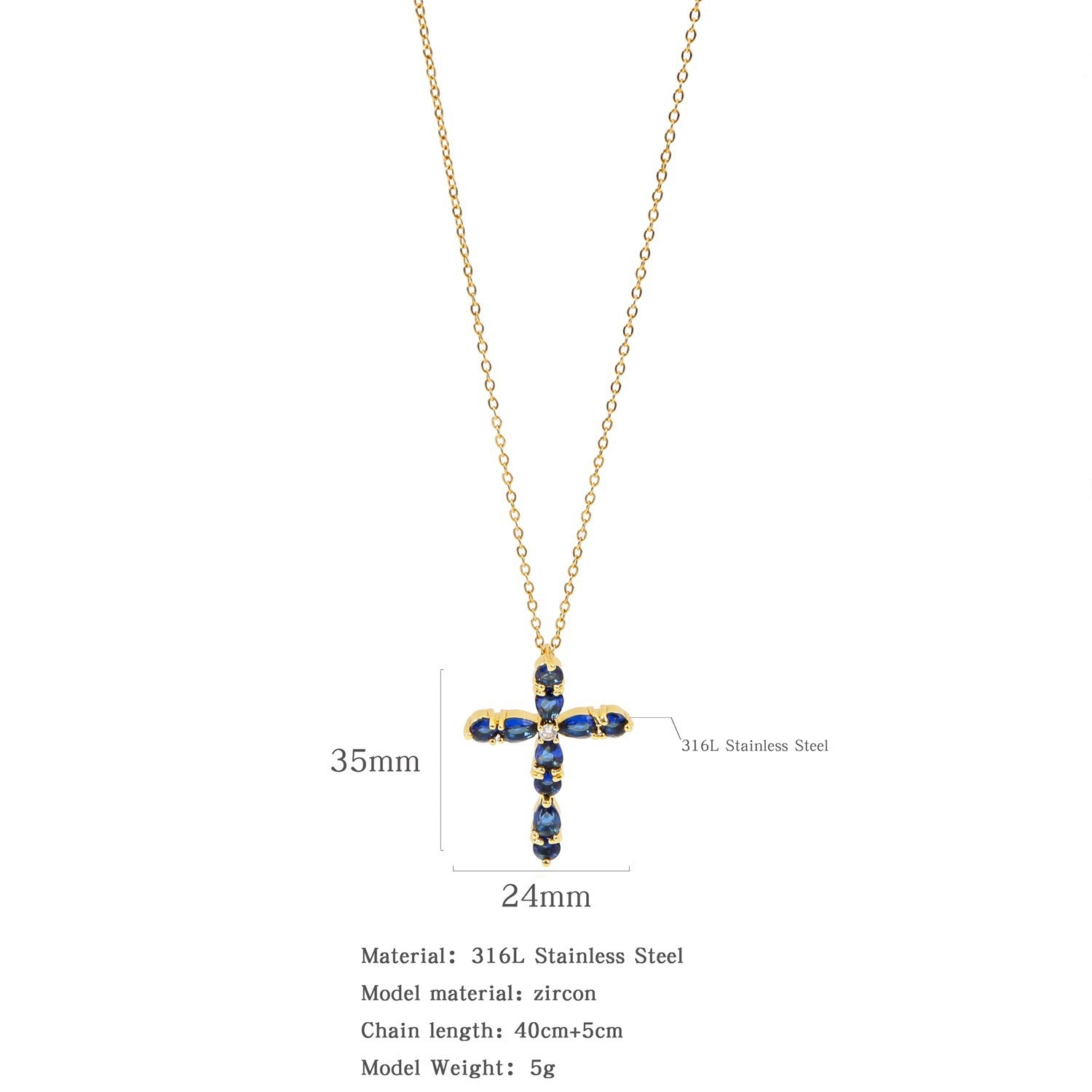 ETERNITY MICRO ZIRCONIA CROSS NECKLACE