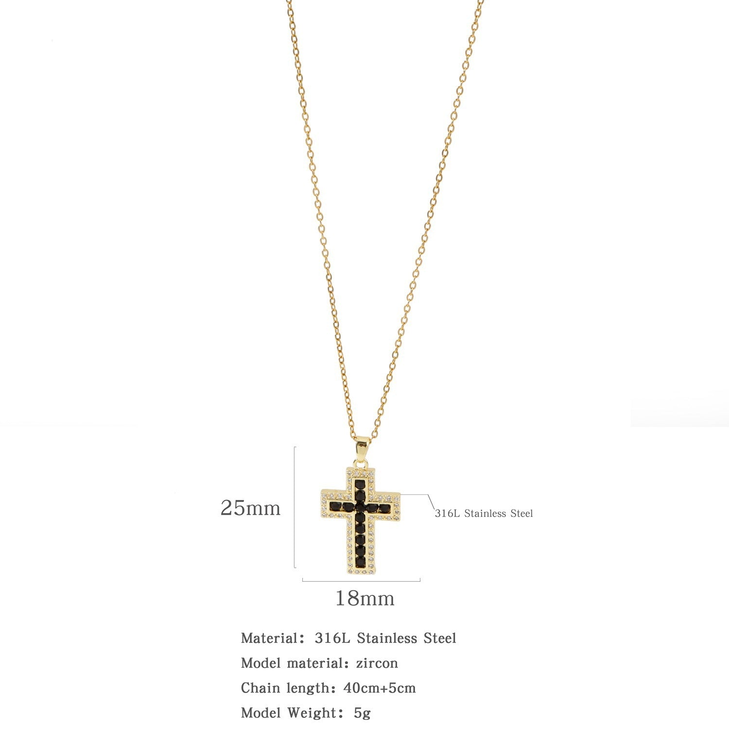 ETERNITY MICRO ZIRCONIA CROSS NECKLACE