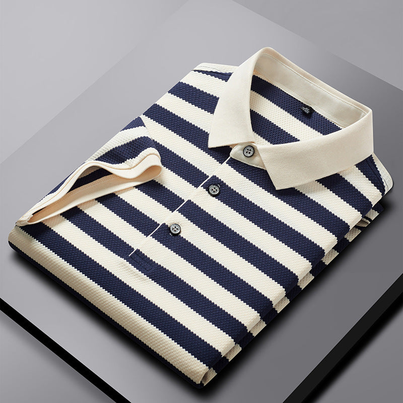 LUKE STRIPE KNIT POLO