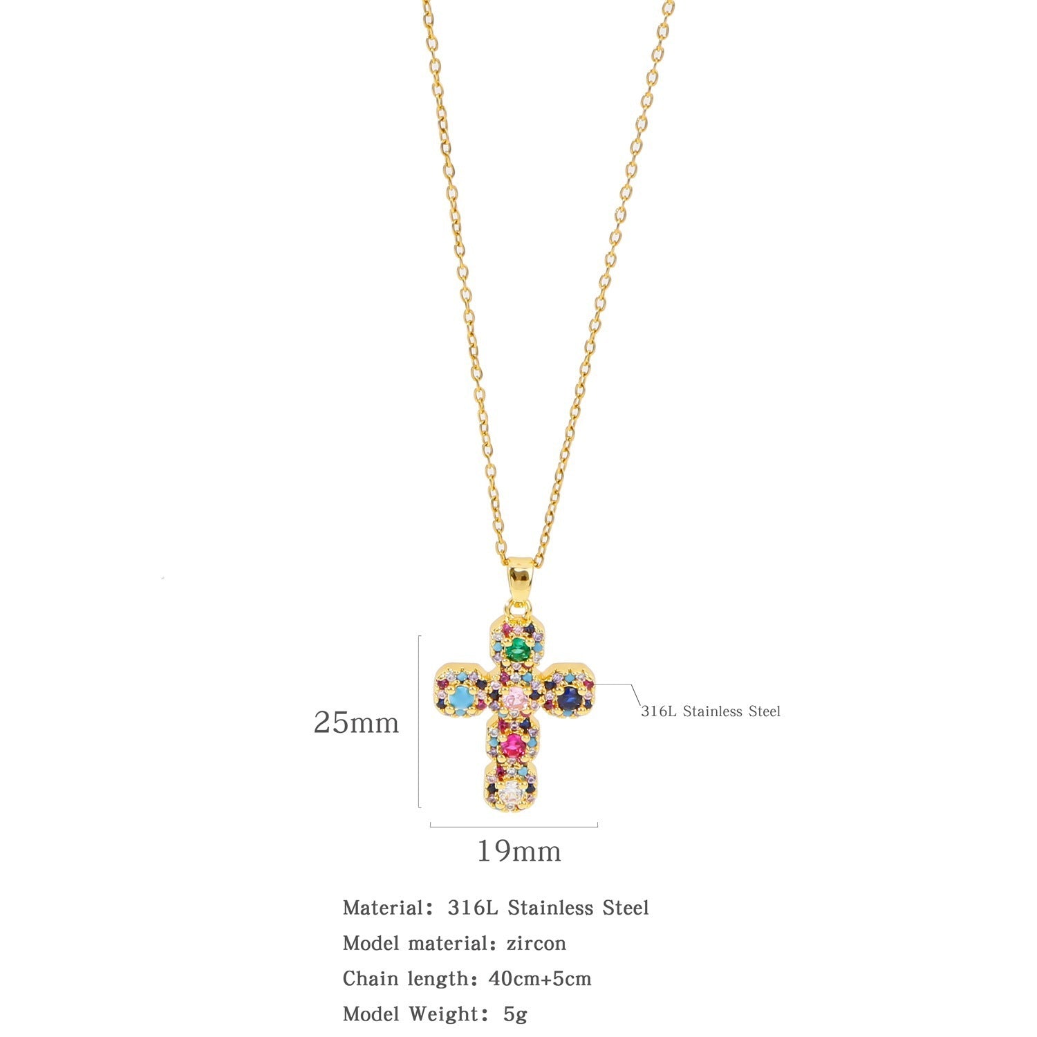 ETERNITY MICRO ZIRCONIA CROSS NECKLACE