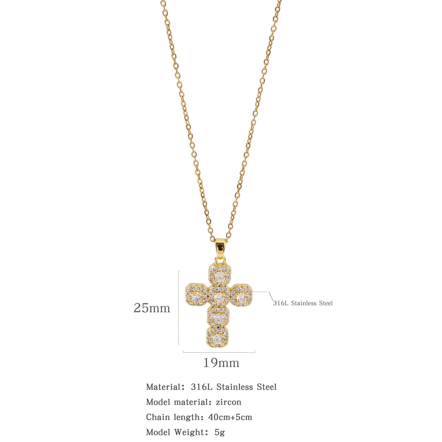 ETERNITY MICRO ZIRCONIA CROSS NECKLACE
