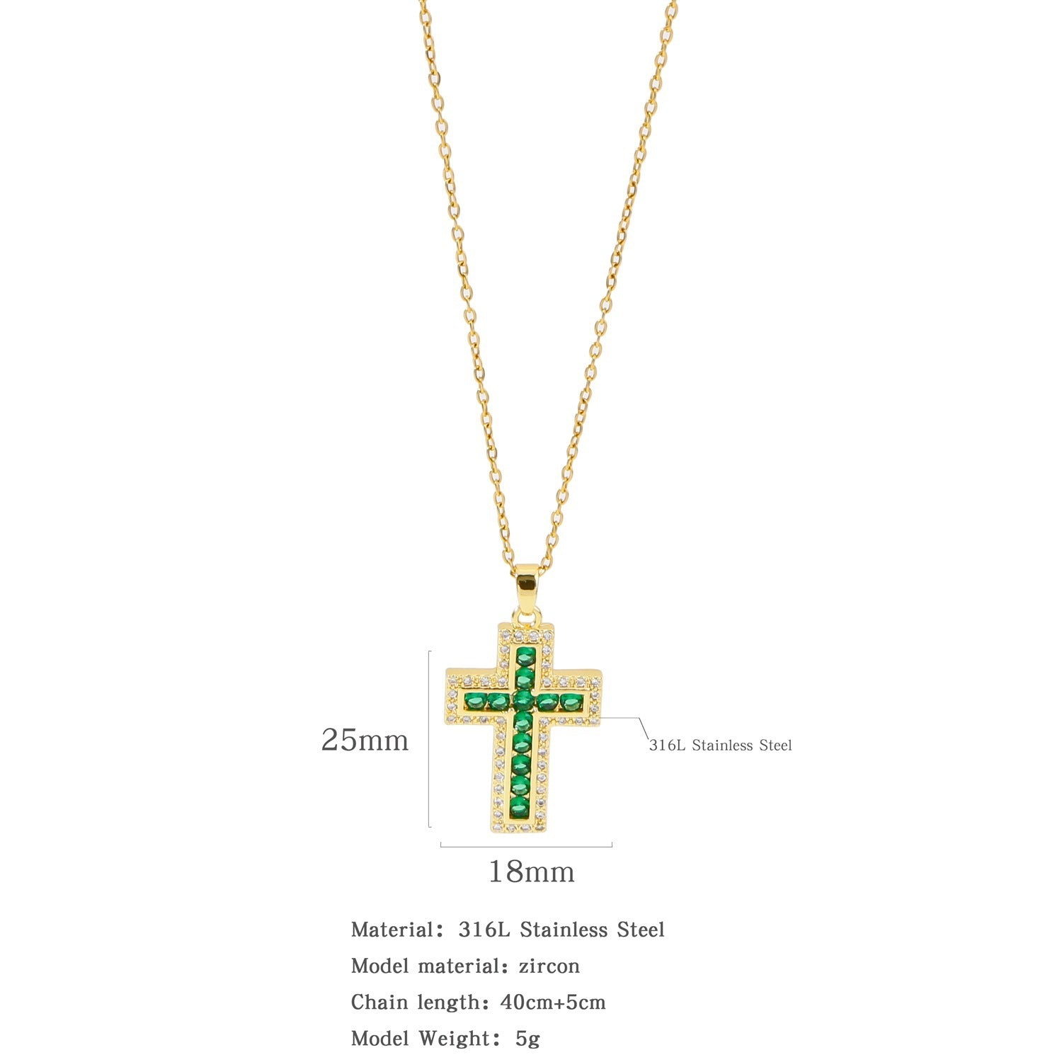 ETERNITY MICRO ZIRCONIA CROSS NECKLACE