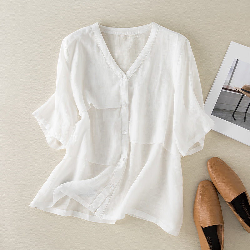 VALERIA LINEN BLOUSE