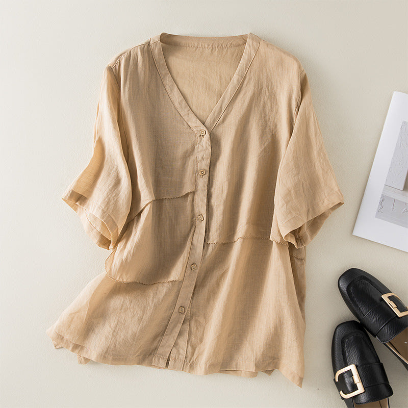 VALERIA LINEN BLOUSE