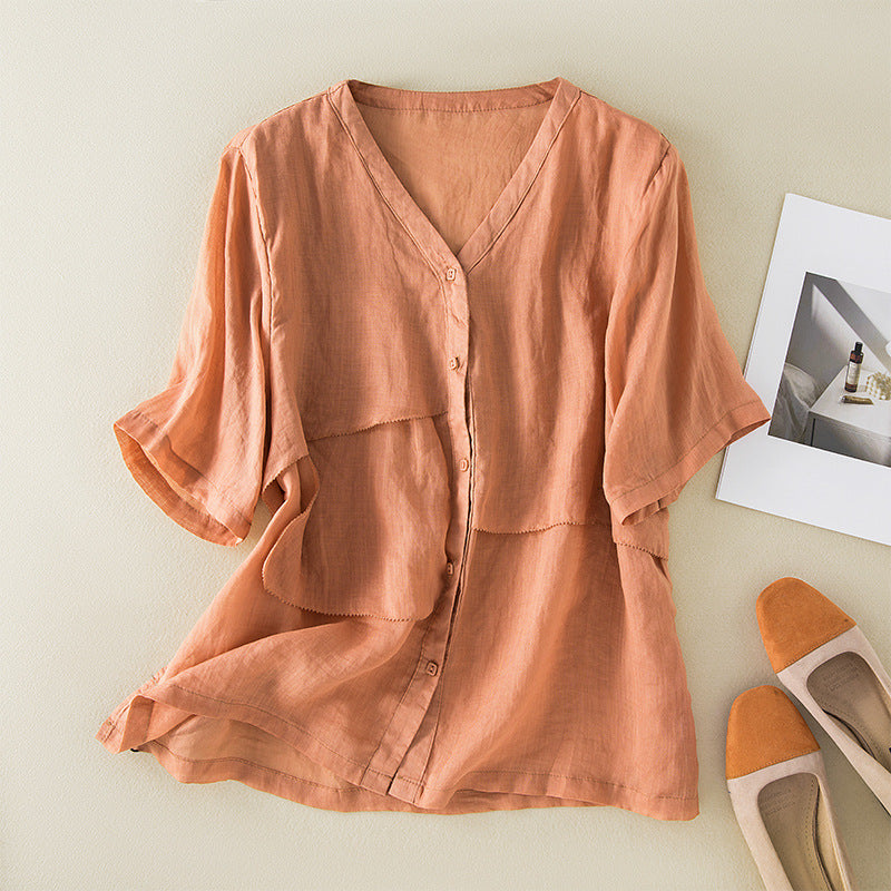 VALERIA LINEN BLOUSE