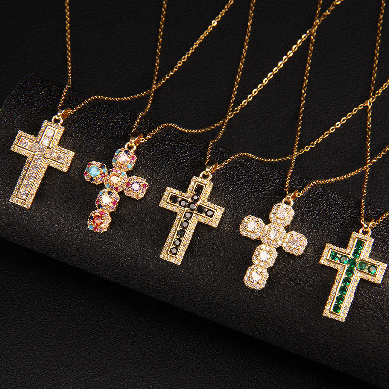 ETERNITY MICRO ZIRCONIA CROSS NECKLACE