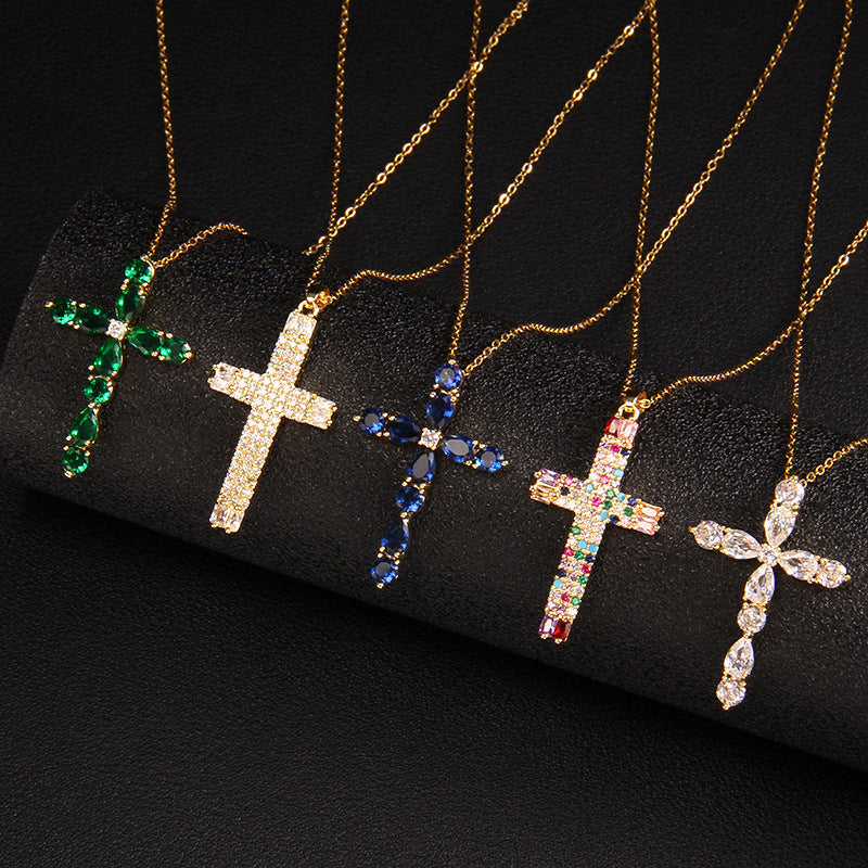 ETERNITY MICRO ZIRCONIA CROSS NECKLACE