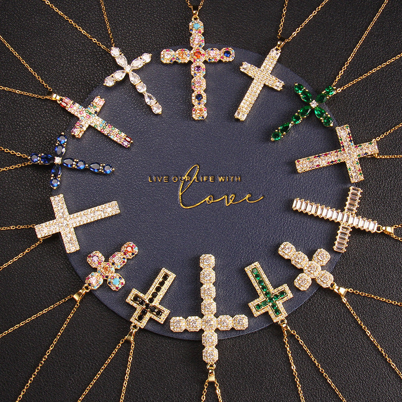 ETERNITY MICRO ZIRCONIA CROSS NECKLACE