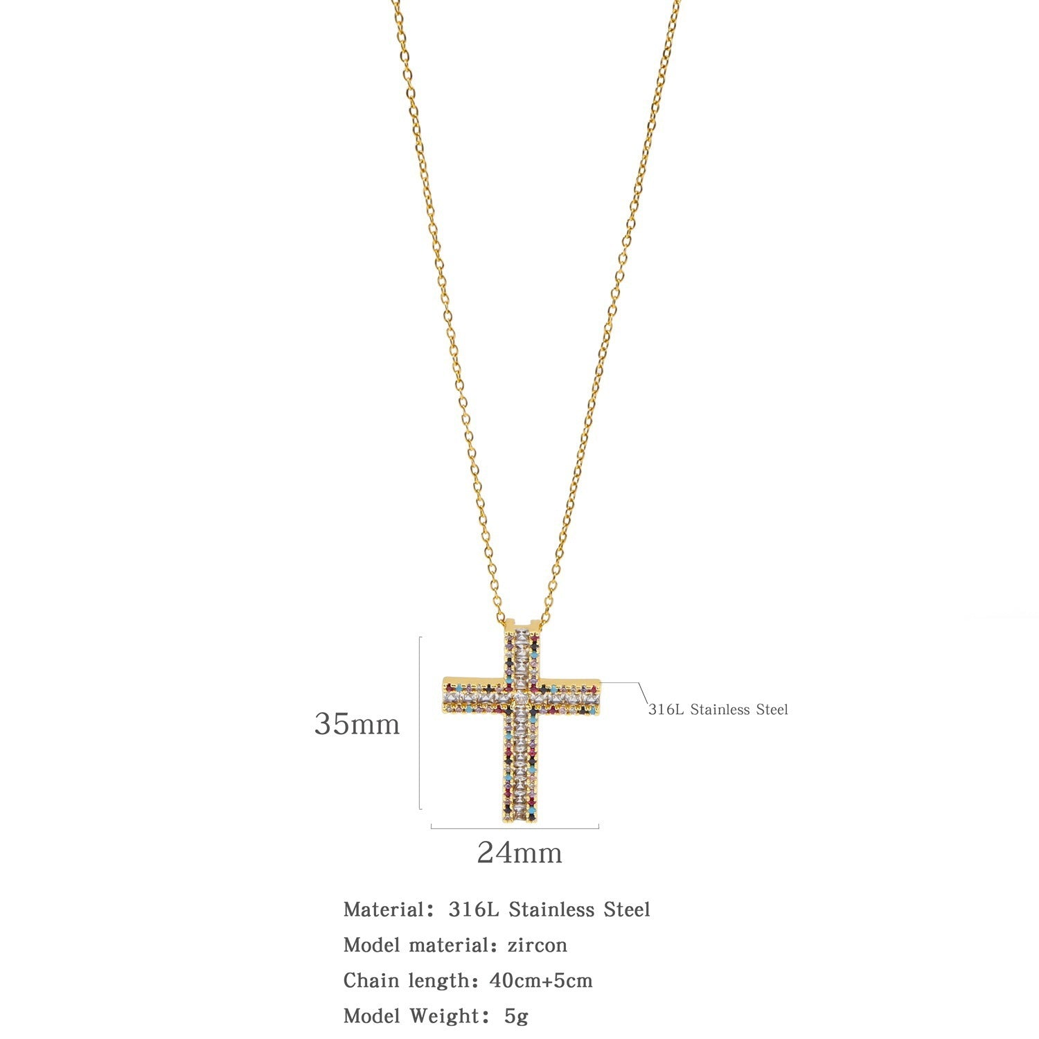 ETERNITY MICRO ZIRCONIA CROSS NECKLACE