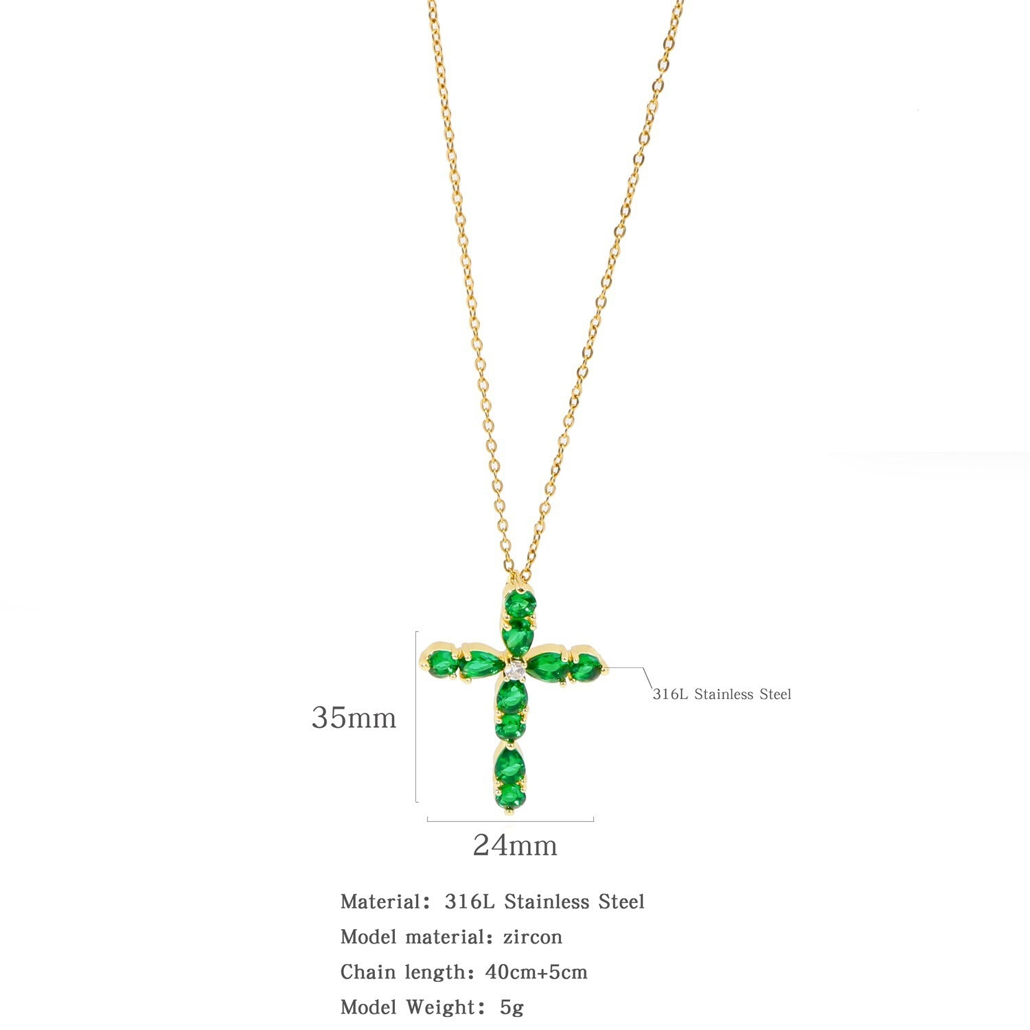 ETERNITY MICRO ZIRCONIA CROSS NECKLACE
