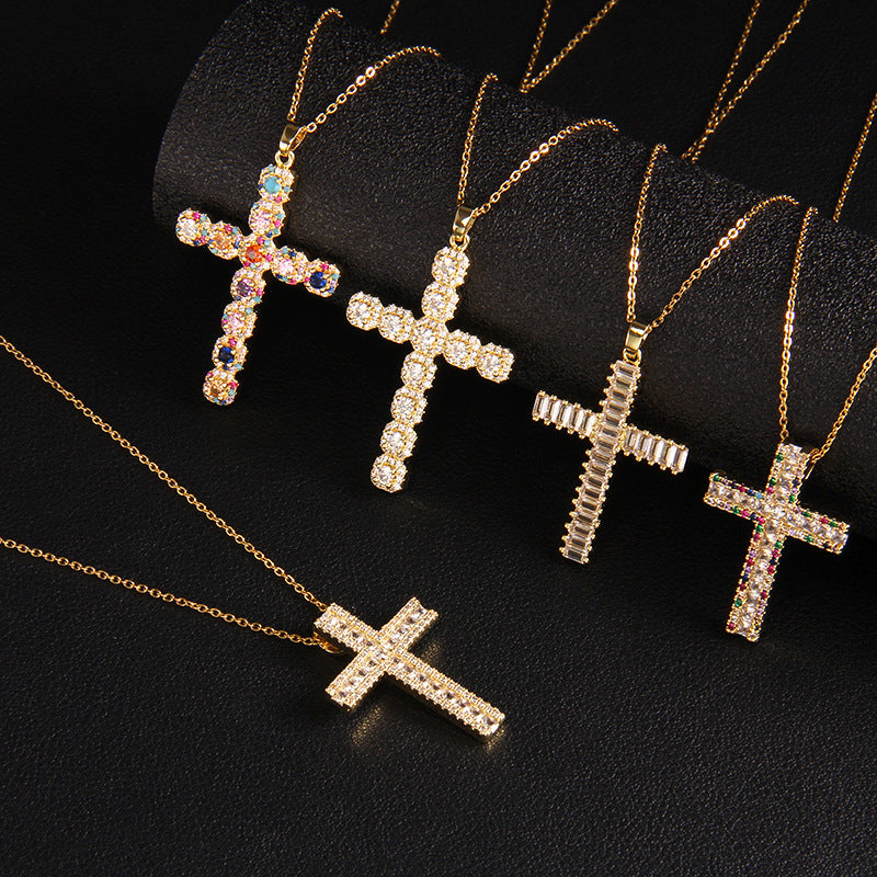 ETERNITY MICRO ZIRCONIA CROSS NECKLACE