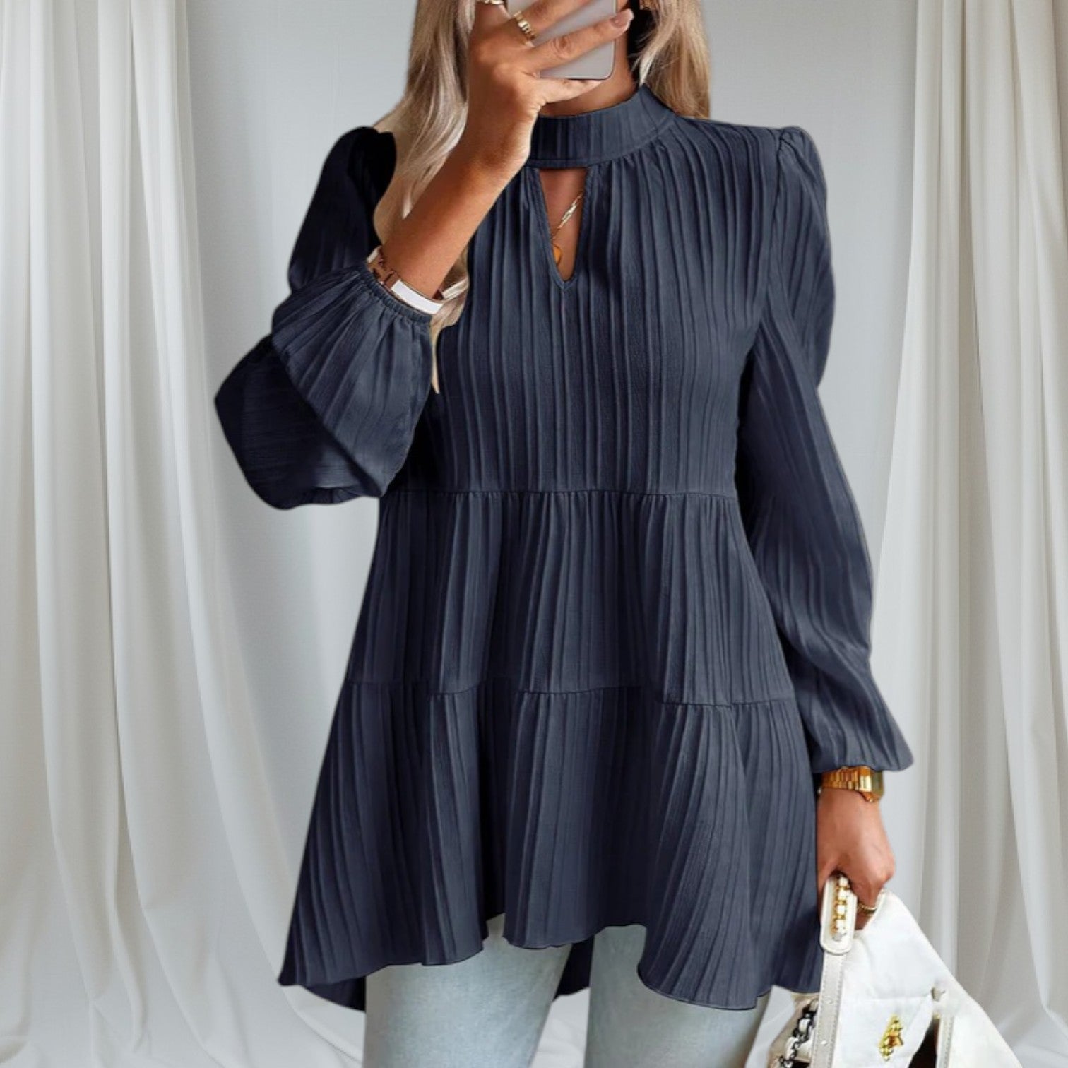 IVORY LONG SLEEVE BLOUSE