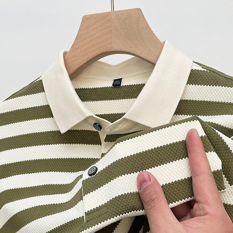 LUKE STRIPE KNIT POLO