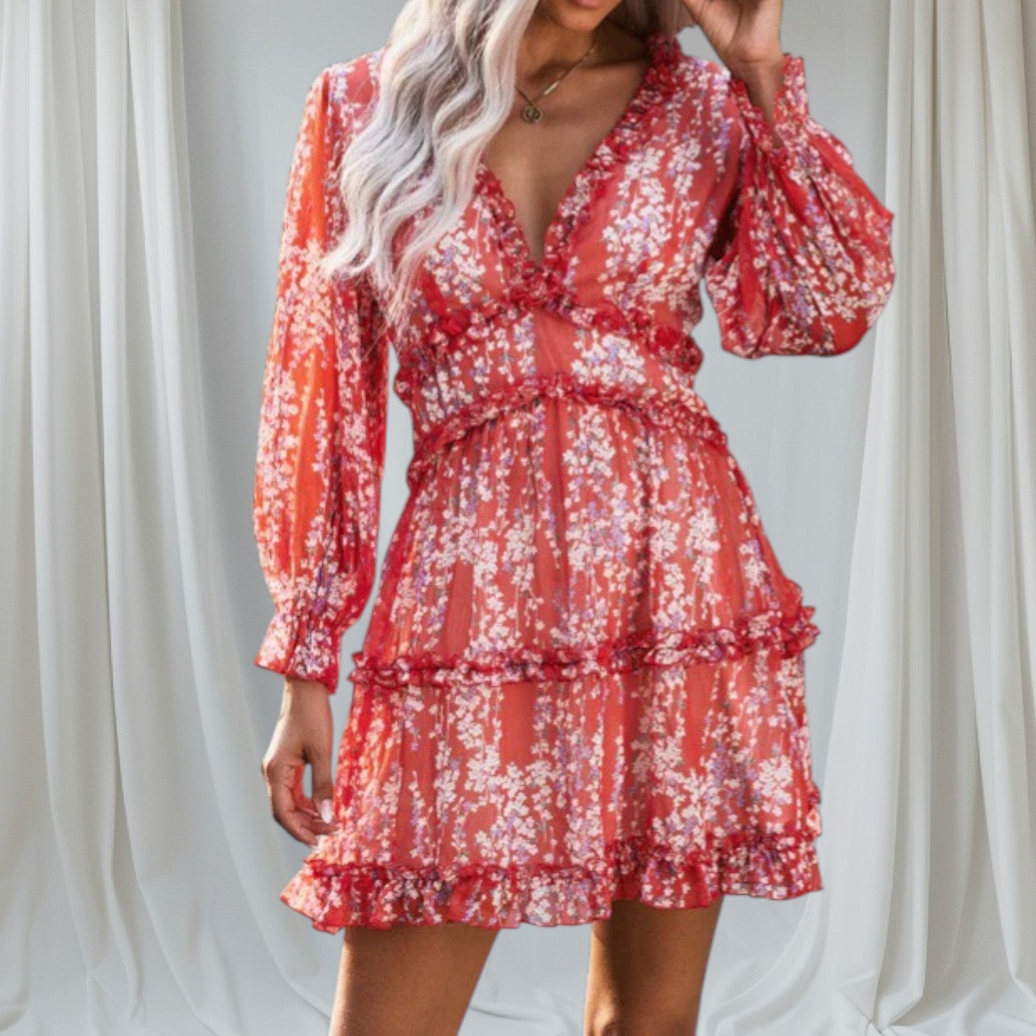 MOONLIT CHIFFON MIDI DRESS