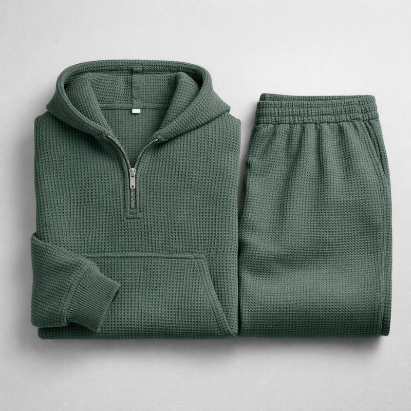 VERONA Waffle Knit Set, cuff detail