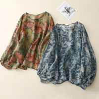 GRACEFUL VINE LINEN BLOUSE