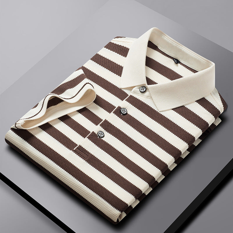 LUKE STRIPE KNIT POLO
