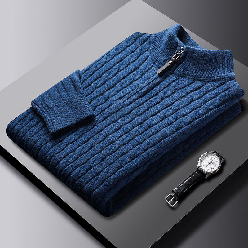 CASTELLANO SOFT-WEAVE ZIP SWEATER