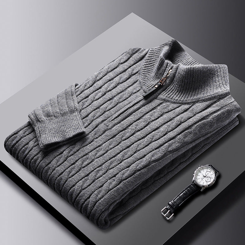 CASTELLANO SOFT-WEAVE ZIP SWEATER