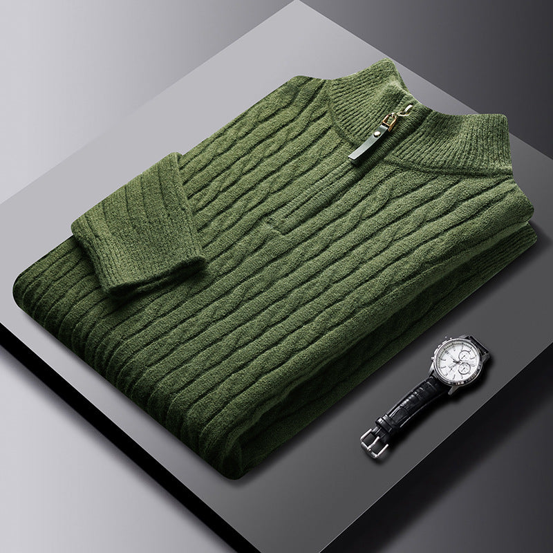CASTELLANO SOFT-WEAVE ZIP SWEATER