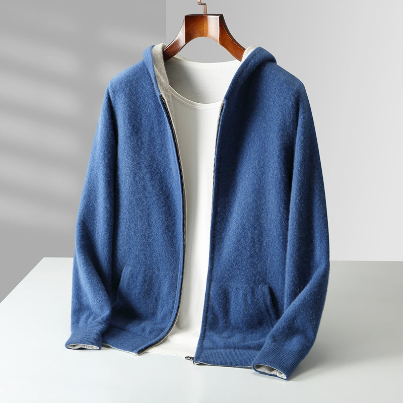 Ravello Reversible Cashmere Hoodie, reversed second color
