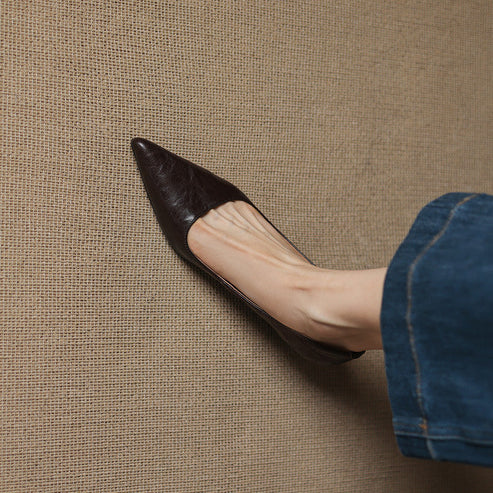 PETRA GENUINE LEATHER KITTEN HEEL