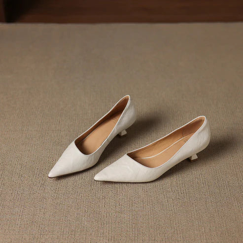 PETRA GENUINE LEATHER KITTEN HEEL