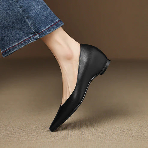 ALBA GENUINE LEATHER HIDDEN WEDGE FLAT