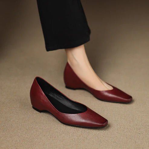 ALBA GENUINE LEATHER HIDDEN WEDGE FLAT