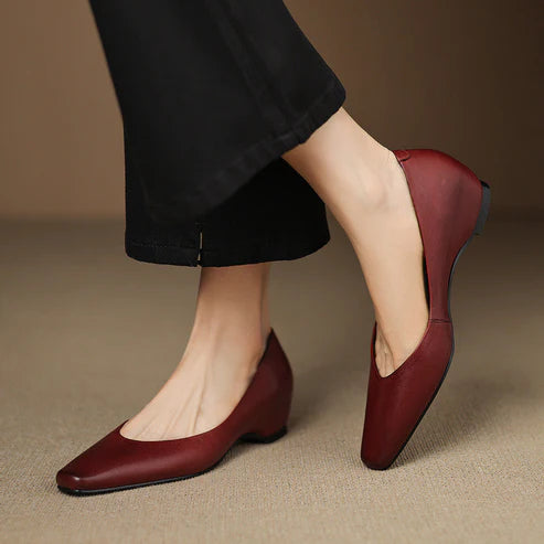 ALBA GENUINE LEATHER HIDDEN WEDGE FLAT
