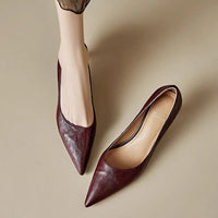 PETRA GENUINE LEATHER KITTEN HEEL