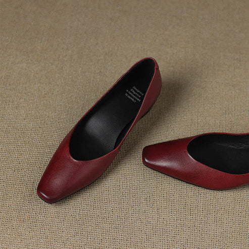 ALBA GENUINE LEATHER HIDDEN WEDGE FLAT