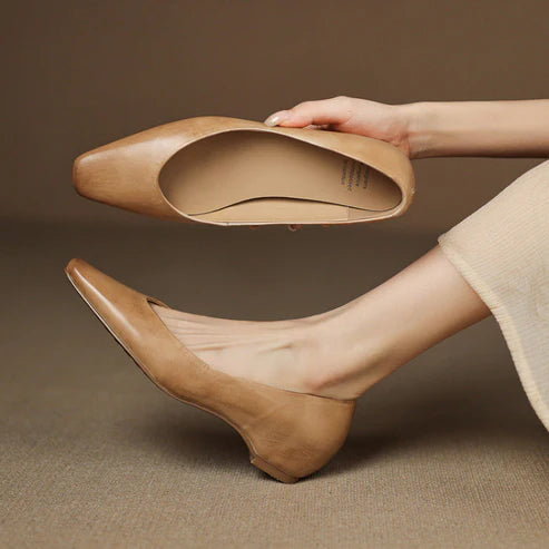 ALBA GENUINE LEATHER HIDDEN WEDGE FLAT