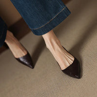 PETRA GENUINE LEATHER KITTEN HEEL