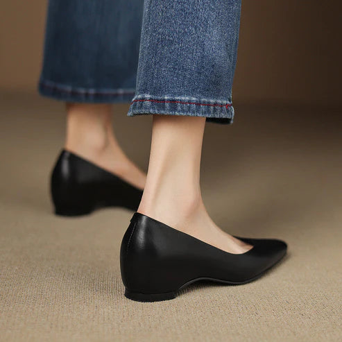 ALBA GENUINE LEATHER HIDDEN WEDGE FLAT