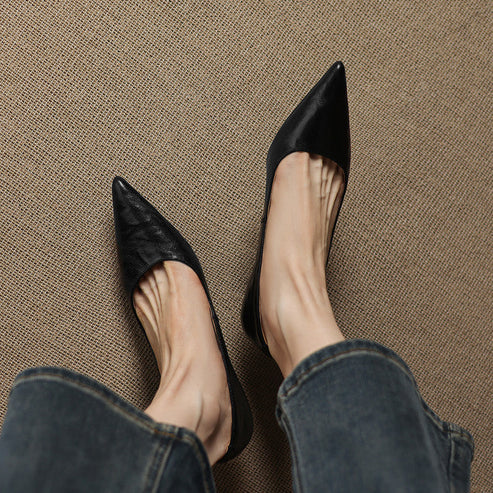 PETRA GENUINE LEATHER KITTEN HEEL