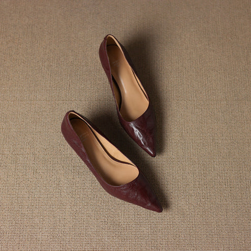 PETRA GENUINE LEATHER KITTEN HEEL