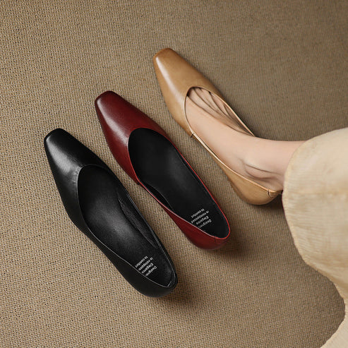 ALBA GENUINE LEATHER HIDDEN WEDGE FLAT
