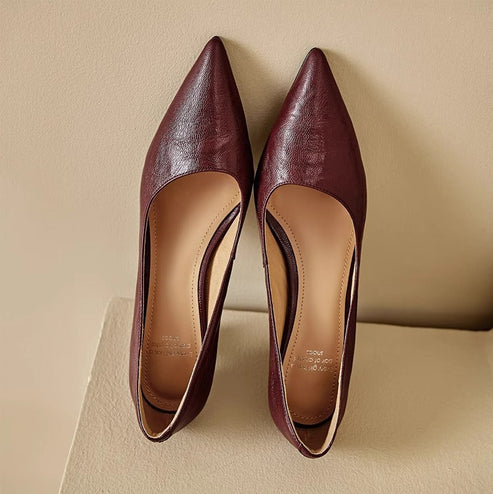 PETRA GENUINE LEATHER KITTEN HEEL