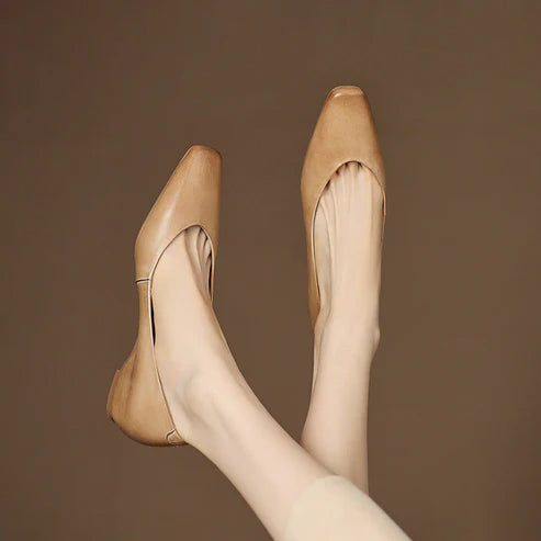 ALBA GENUINE LEATHER HIDDEN WEDGE FLAT