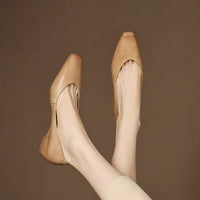 ALBA GENUINE LEATHER HIDDEN WEDGE FLAT