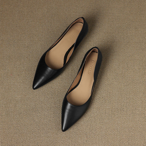 SELENE GENUINE LEATHER POINTED FLAT