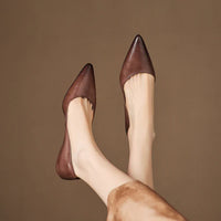 SELENE GENUINE LEATHER POINTED FLAT