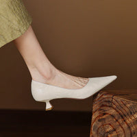 PETRA GENUINE LEATHER KITTEN HEEL