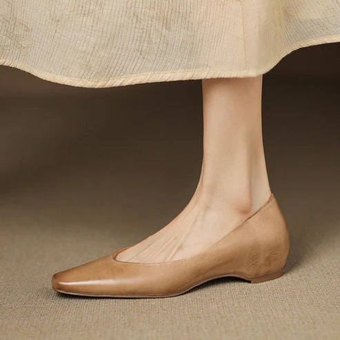 ALBA GENUINE LEATHER HIDDEN WEDGE FLAT