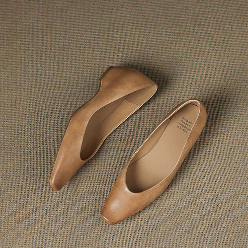 ALBA GENUINE LEATHER HIDDEN WEDGE FLAT