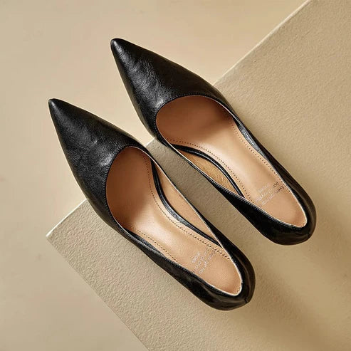 PETRA GENUINE LEATHER KITTEN HEEL