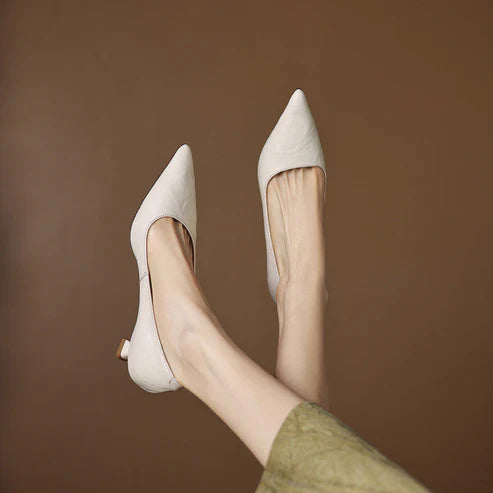 PETRA GENUINE LEATHER KITTEN HEEL