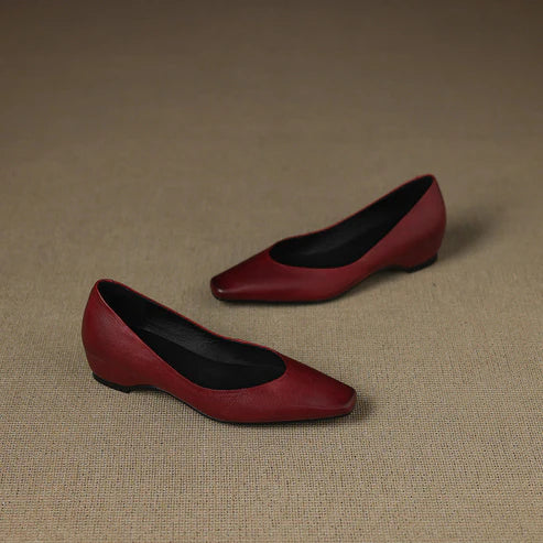 ALBA GENUINE LEATHER HIDDEN WEDGE FLAT