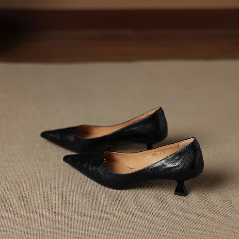 PETRA GENUINE LEATHER KITTEN HEEL